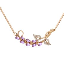 Колье с аметистами и фианитами (Т14311070-40)