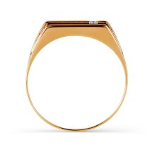 Кольцо с ониксами и фианитом арт.&nbsp;Т102046019 (Т102046019)