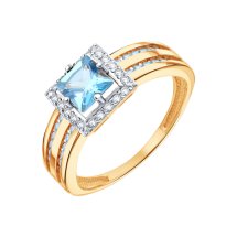 Кольцо с топазом и фианитами арт.&nbsp;Т147018621 (Т147018621)