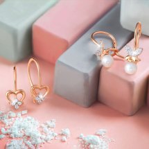 Серьги с жемчугом и фианитами (Т148027380)