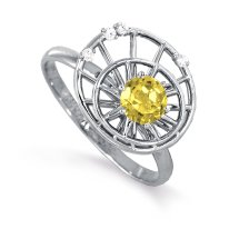 Кольцо с цитрином и фианитами арт.&nbsp;Т313012812 (Т313012812)