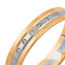 Кольцо обручальное с фианитами, 4 мм арт. Т132613708 (Т132613708)