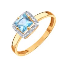 Кольцо с топазом и фианитами арт.&nbsp;Т147017680 (Т147017680)