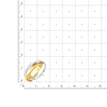 Кольцо обручальное из разных цветов золота, 2.2 мм арт. Т100013728 (Т100013728)
