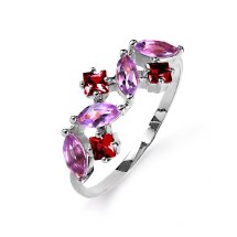 Кольцо с аметистами и гранатами (Т303015819-01)