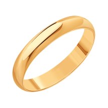 Кольцо обручальное из красного золота, 3 мм (Т10001012)