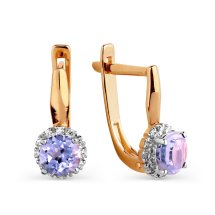 Серьги с аметистами и фианитами арт.&nbsp;Т143025688 (Т143025688)