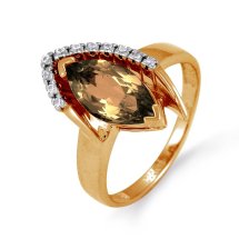 Кольцо с раухтопазом и фианитами (Т143011986)