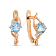 Серьги с топазами и фианитами (Т103028498)
