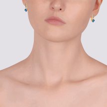 Серьги с топазами и фианитами (Т143029514-04)