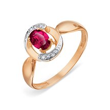 Кольцо с рубином и бриллиантами (Т146018777)